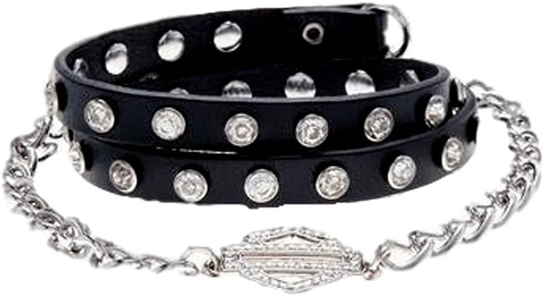 PULSERA CUERO Y CADENA CON BAR & SHIELD