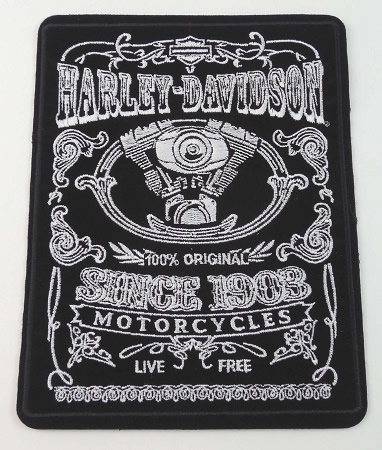 Harley Davidson Black & White Emblem Patch